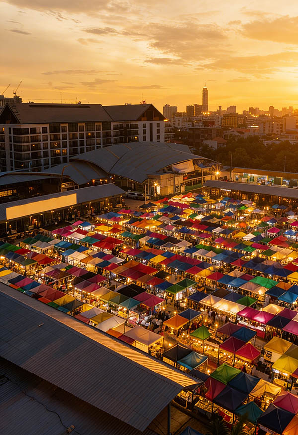 चतुचक सप्ताहांत बाजार बैंकॉक में हजारों शॉपिंग स्टॉल और भीड़